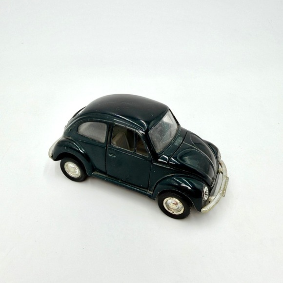 Unbranded Other - Vintage Volkswagen Beetle Diecast Toy Car Dark Green HGQ 591V Pull Back